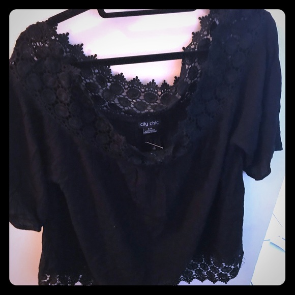 NWT BLACK OFD SHOULDER SHIRT! - Picture 1 of 4